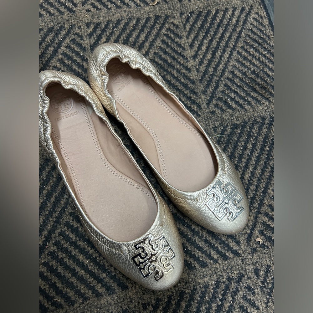 Gold Tory Burch flats